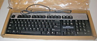 Lot of 10 NEW Hewlett-Packard 672647-002 Black & Silver Keyboard USBWired 104Key Hewlett Packard 434821-001, 672647-002