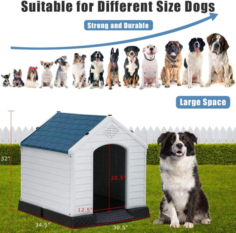 Dog House, Dog House for Small Medium Large Dogs, Waterproof Ventilate Plastic D Does not apply - фотография #2