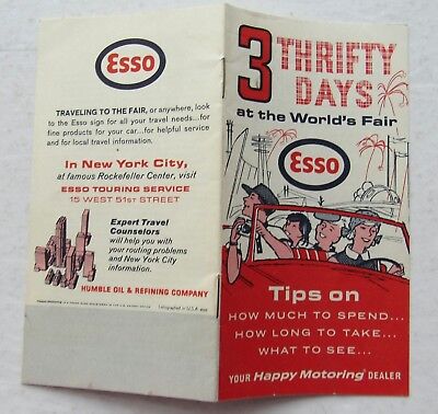 Esso Oil  1964 World's  Fair  3 THrifty Days At The World's Fair Booklet Без бренда