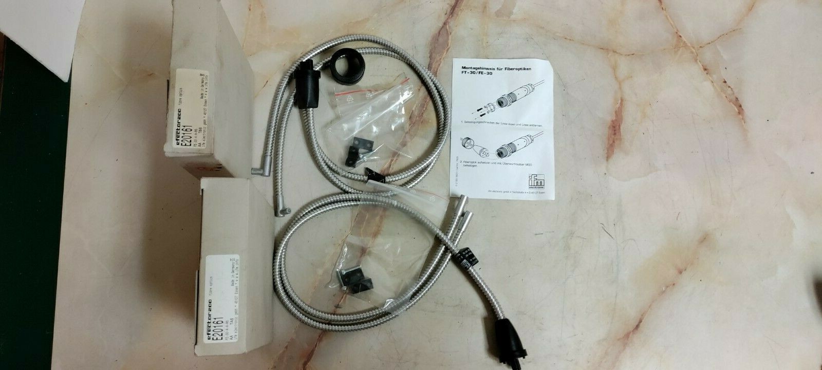IFM EFECTOR 200 #E20161 FE-30-A-A-R6 FIBER OPTIC THROUGH-BEAM SENSOR-LOT OF 2 IFM Efector E20161 FE-30-A-A-R6