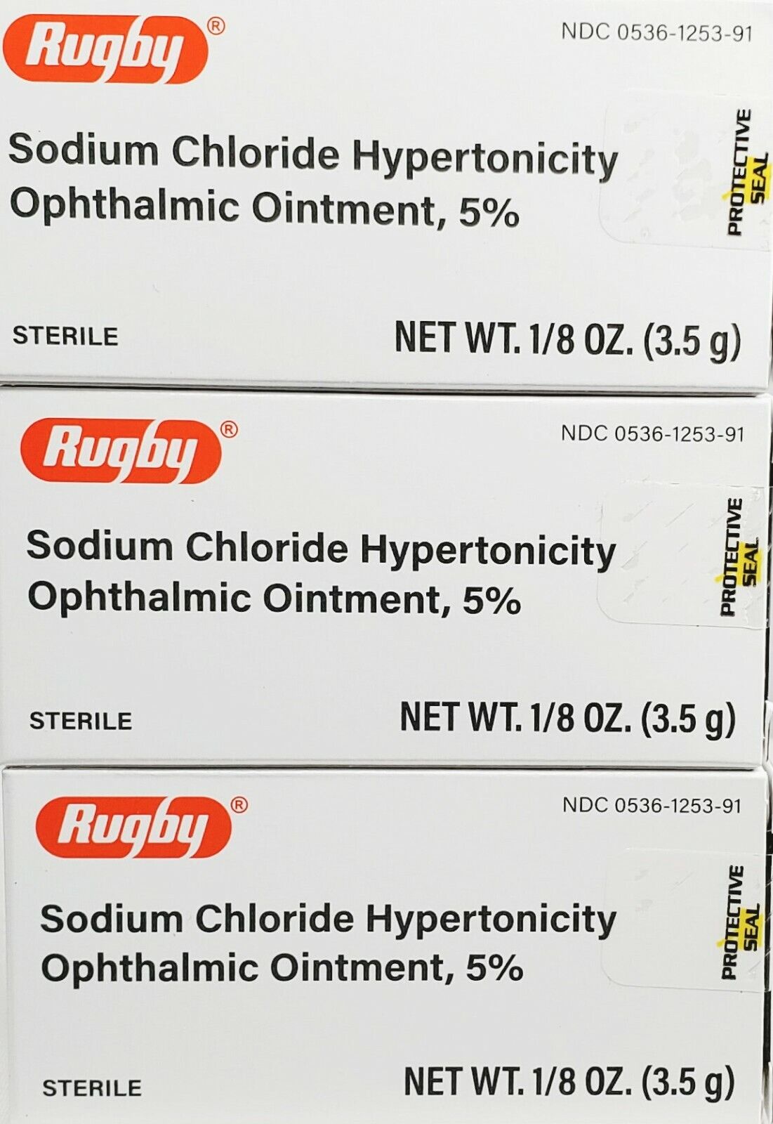 Rugby Sodium Chloride Ophthalmic Ointment 5% (Compare to Muro 128) -3 Pack  Rugby Does Not Apply