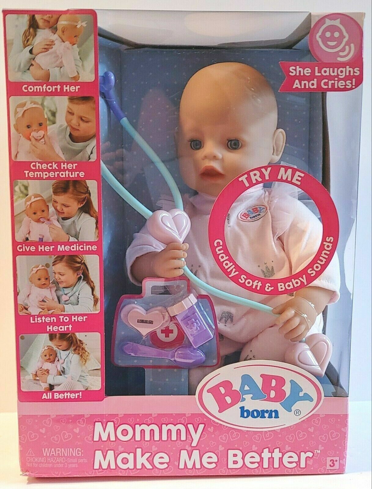 Baby Born - Mommy Make Me Better - Interactive Baby Doll - Blue Eyes Baby Born 916366