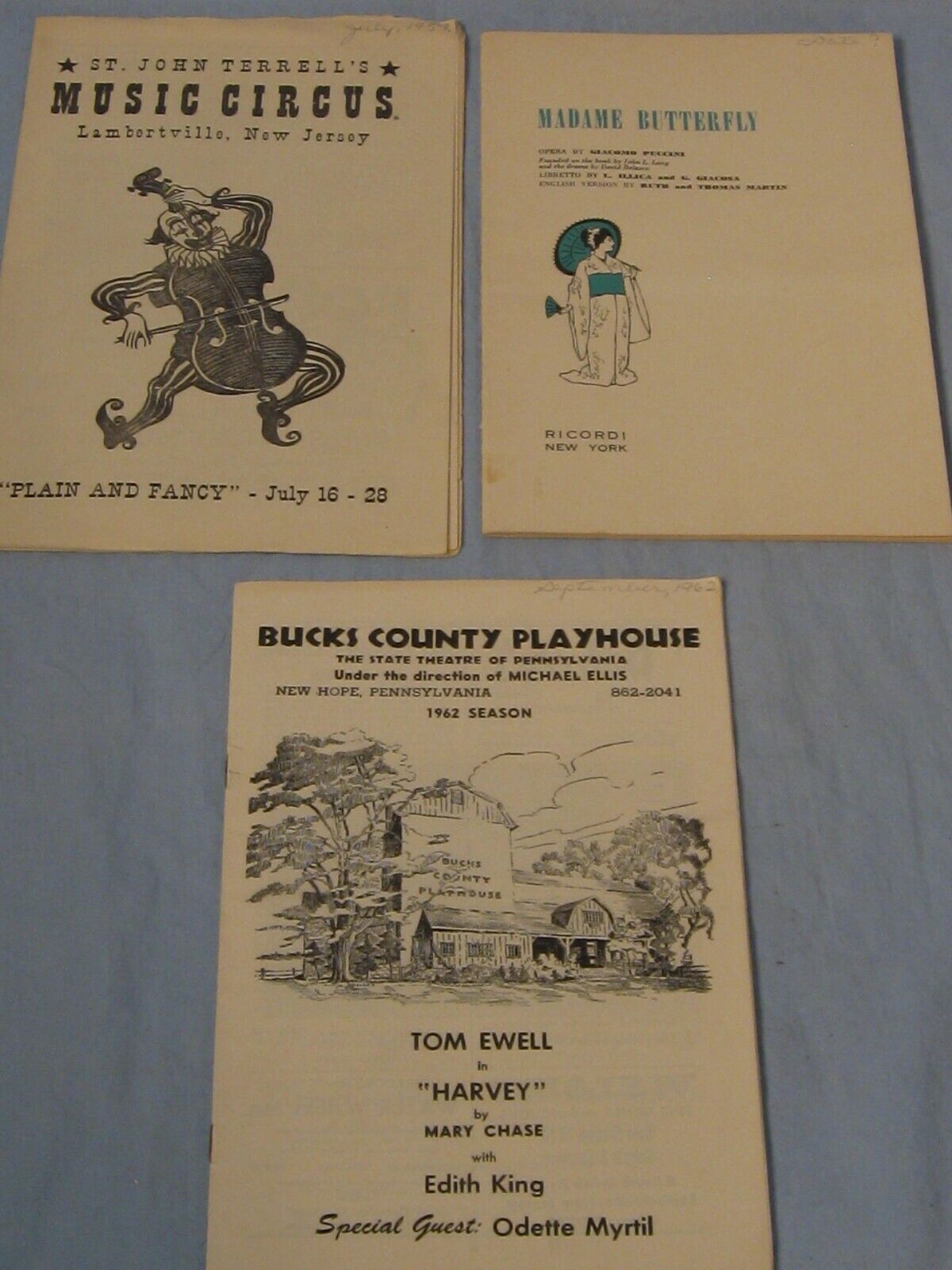 Vintage Lot of 3 Playbills & Programs  Без бренда