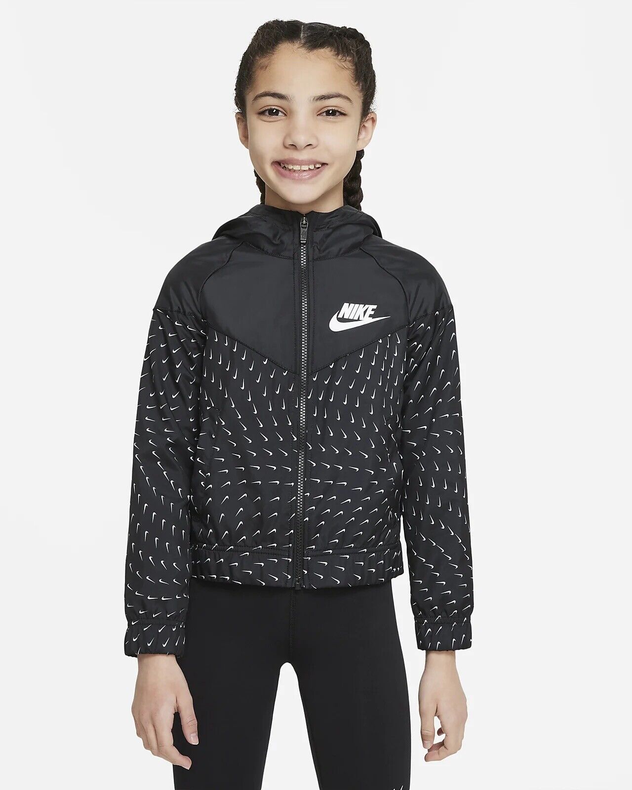 NIKE Sportswear Little Girl’s Windrunner Full Zip Jacket  & Leggings Outfit - 6X Nike - фотография #10