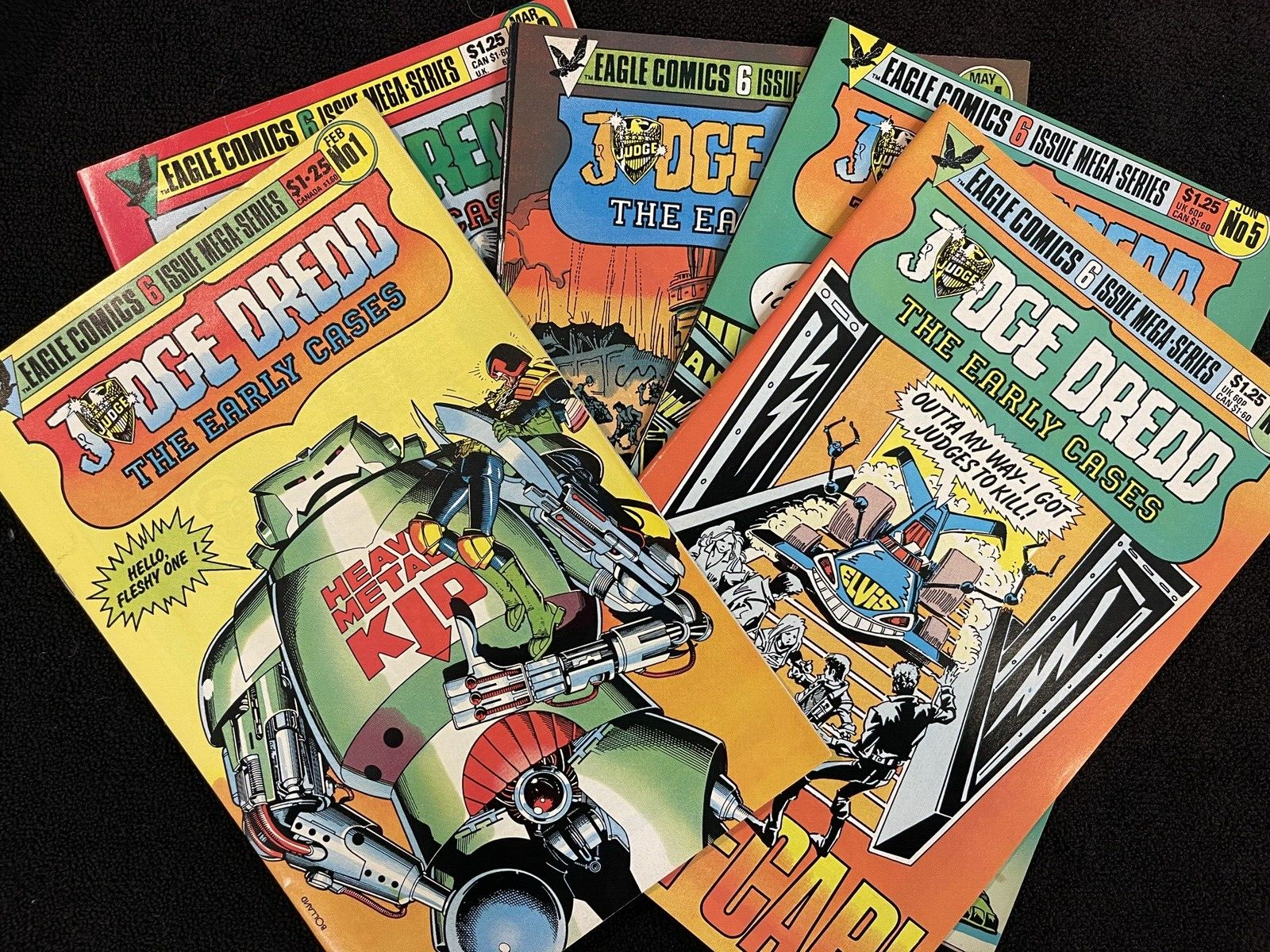 Judge Dredd: The Early Cases #1, 2, 4, 5, 6 (Eagle Comics, 1986) Lot of 5 Books! Без бренда