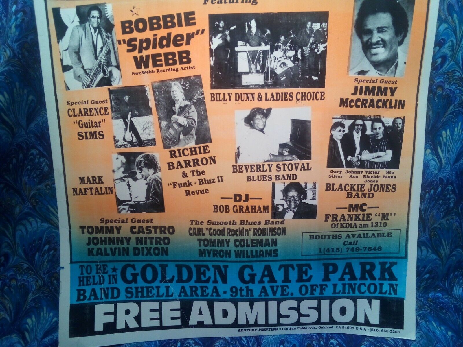 1st California Blues Festival Poster Music Concert Promo Poster Lot Vtg Original Без бренда - фотография #4