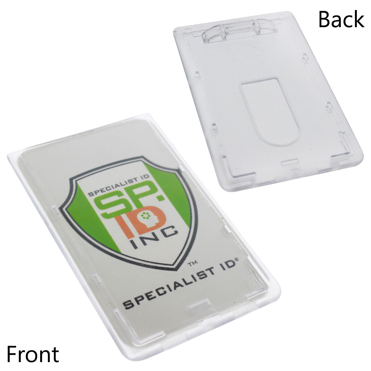 3 Heavy Duty Vertical ID Badge Holders - Rigid Hard Clear Plastic- HOLDS 1 CARD Specialist ID SPID-1400 - фотография #5