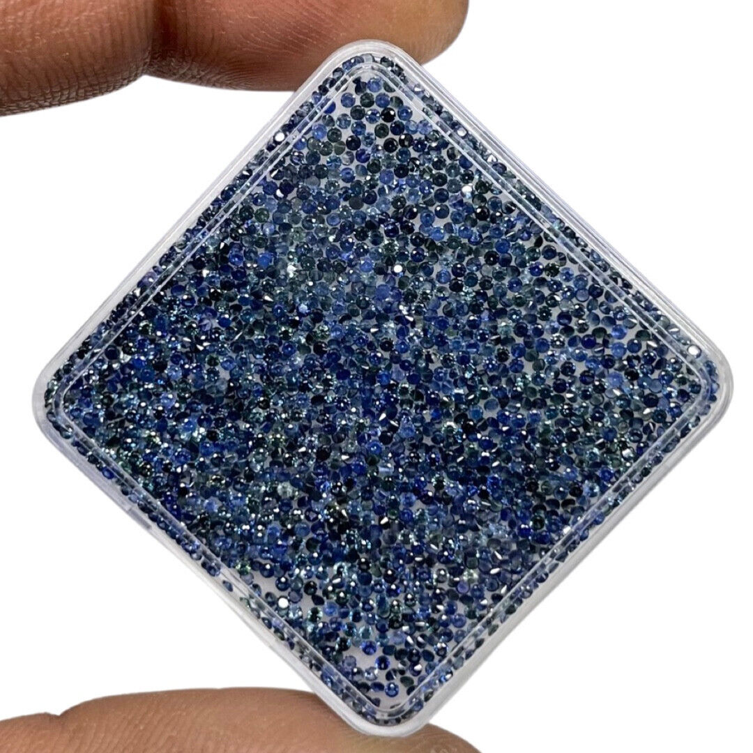 50 Pcs Natural Rich Blue Sapphire 1mm Round Cut Calibrated Loose Gemstones Lot Selene Gems - фотография #8