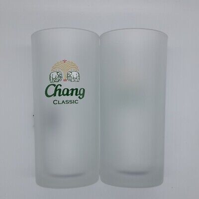 Set 2 of CHANG Beer Glass 5.5" Classic Original Rare Collectible Pint Glasses  Chang - фотография #2