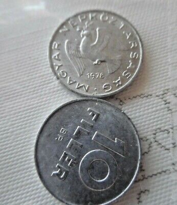 1985 HUNGARY/MAGYAR 10 FILLER PAIR (2) OF COINS IN UNCIRCULATED CONDITION! Без бренда - фотография #2