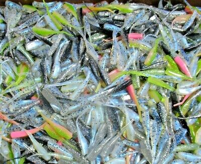 50ct ASSORTED MIXTURE 2" STINGER SHAD GRUBS Crappie Fishing Lures Quiver Tail All American Tournament Quality Soft Plastic Baits 2StShadMinnow.ASST50ct - фотография #7