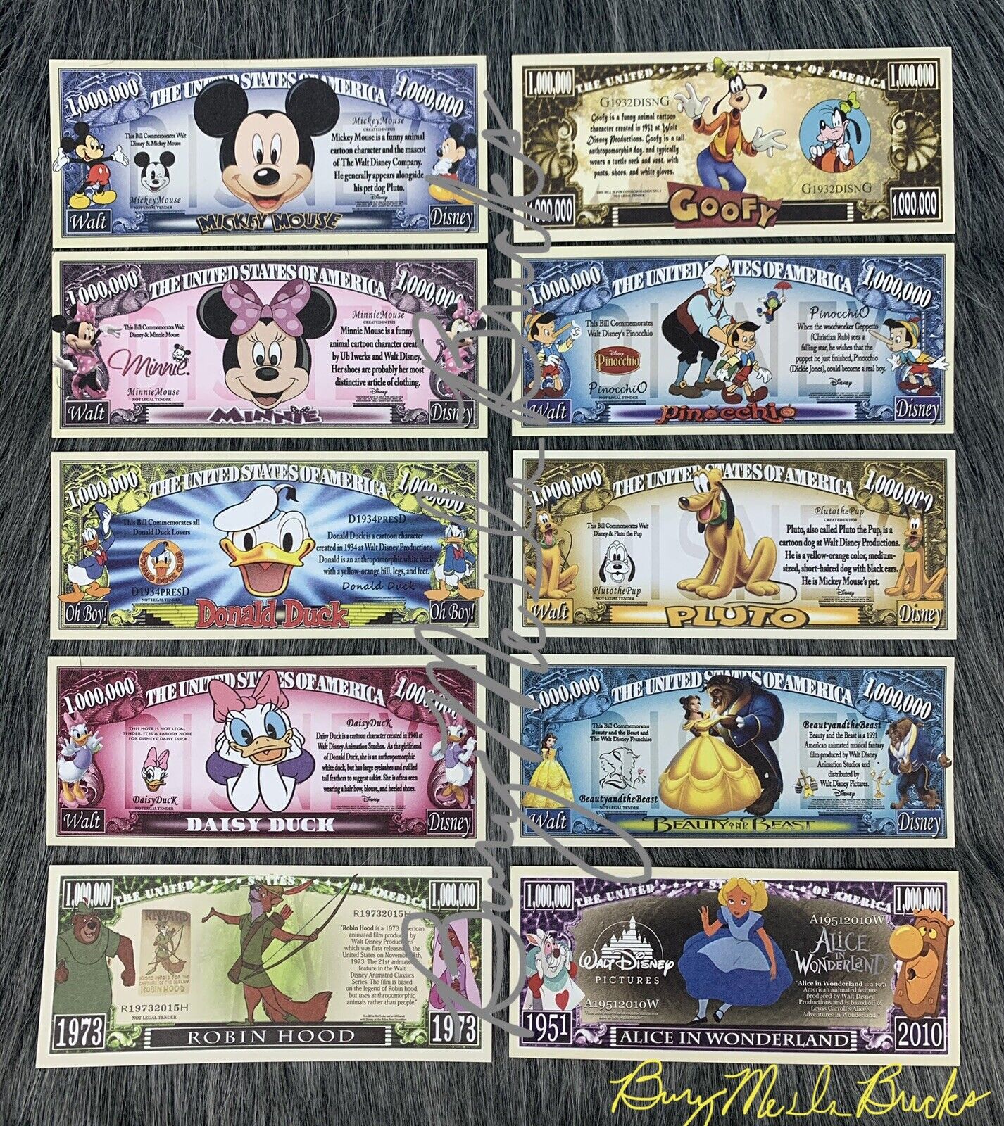 50+ Disney Parody Dollars Mickey & Minnie Mouse Peter Pan Moana Complete Set Lot Без бренда - фотография #2