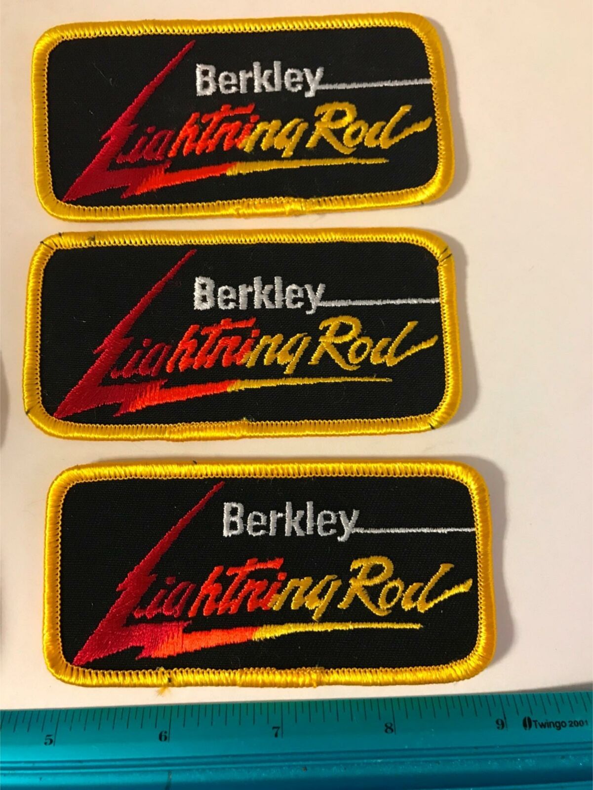 Vtg Berkley Dedicated Lightning Rod fishing fish line hat jacket patch new Lot 5 Без бренда - фотография #4