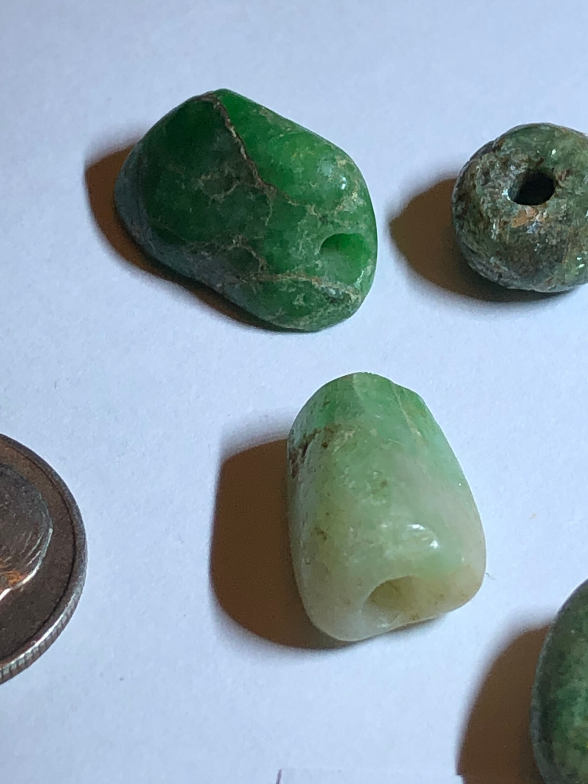  Pre Columbian Mayan Authentic Polished (6) Jade Tubular/ Flat Beads Tomb Finds Без бренда - фотография #6