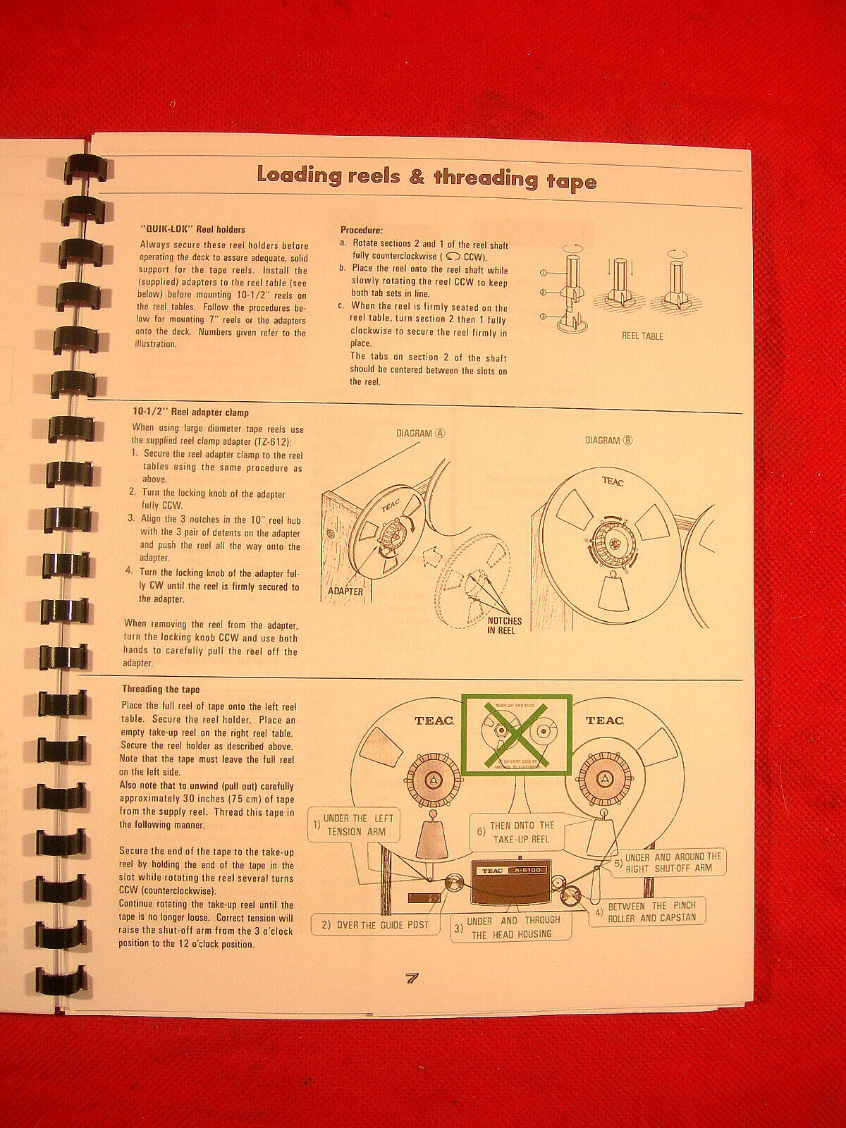 ONE NEW COPY TEAC A-6100 REEL TO REEL TAPE DECK RECORDER OWNER'S MANUAL TEAC A-6100 - фотография #2