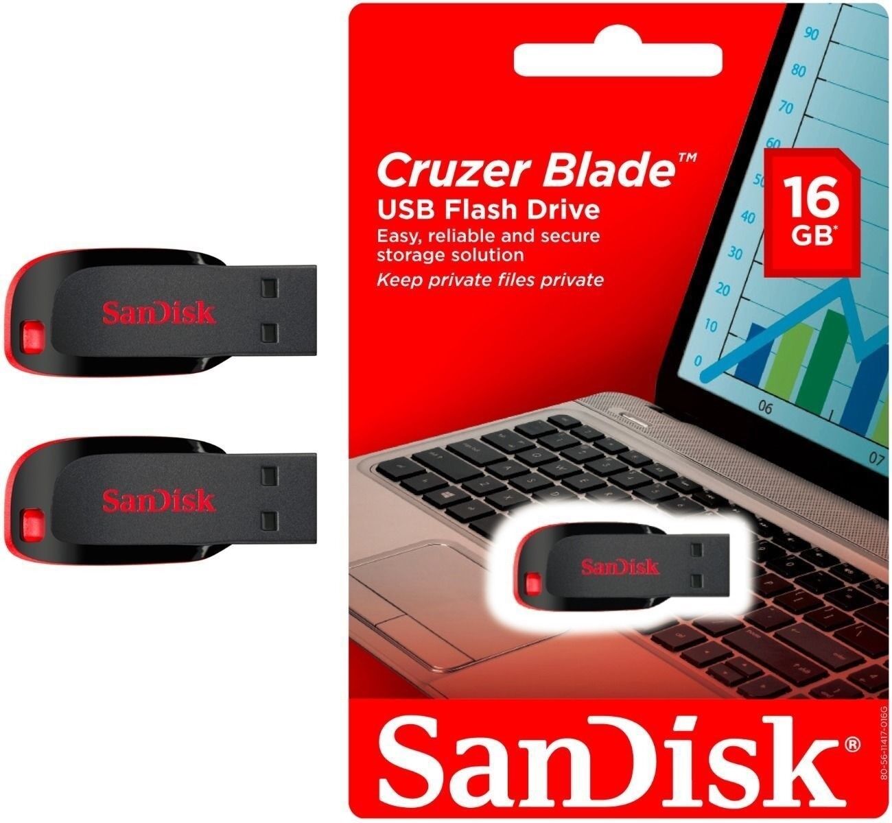 SanDisk 16GB x2= 32GB Cruzer Blade USB Flash Drive Thumb Pen Memory Stick SDCZ50 SanDisk SDCZ50016GB352PACK