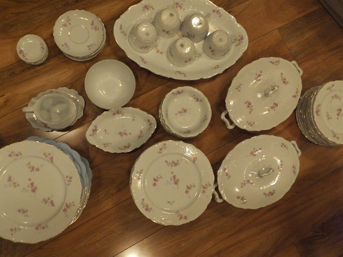 Antique set 56 pieces Two Leaf Clovers mark dinnerware dinner china collectible  Clover - фотография #3