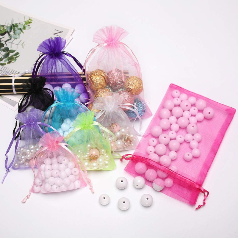 100Pcs 2.8 X 3.6" Sheer Drawstring Organza Jewelry Pouches Wedding Party Christm Does not apply - фотография #7