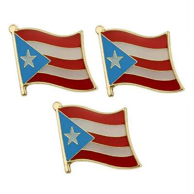 3 PUERTO RICO FLAG PINS 0.5" Puerto Rican Lapel Pin Hat Tie Tack Badge Lot Set Без бренда