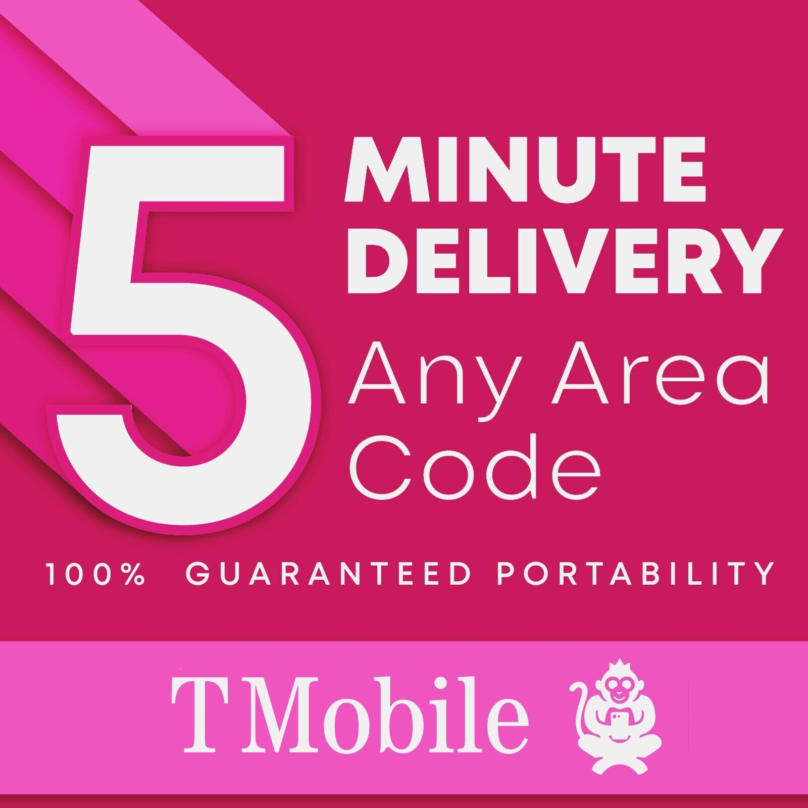 Lot of 5 - T-Mobile Prepaid Port Number - 5 MINUTE DELIVERY! - Any Area Code Boost Mobile