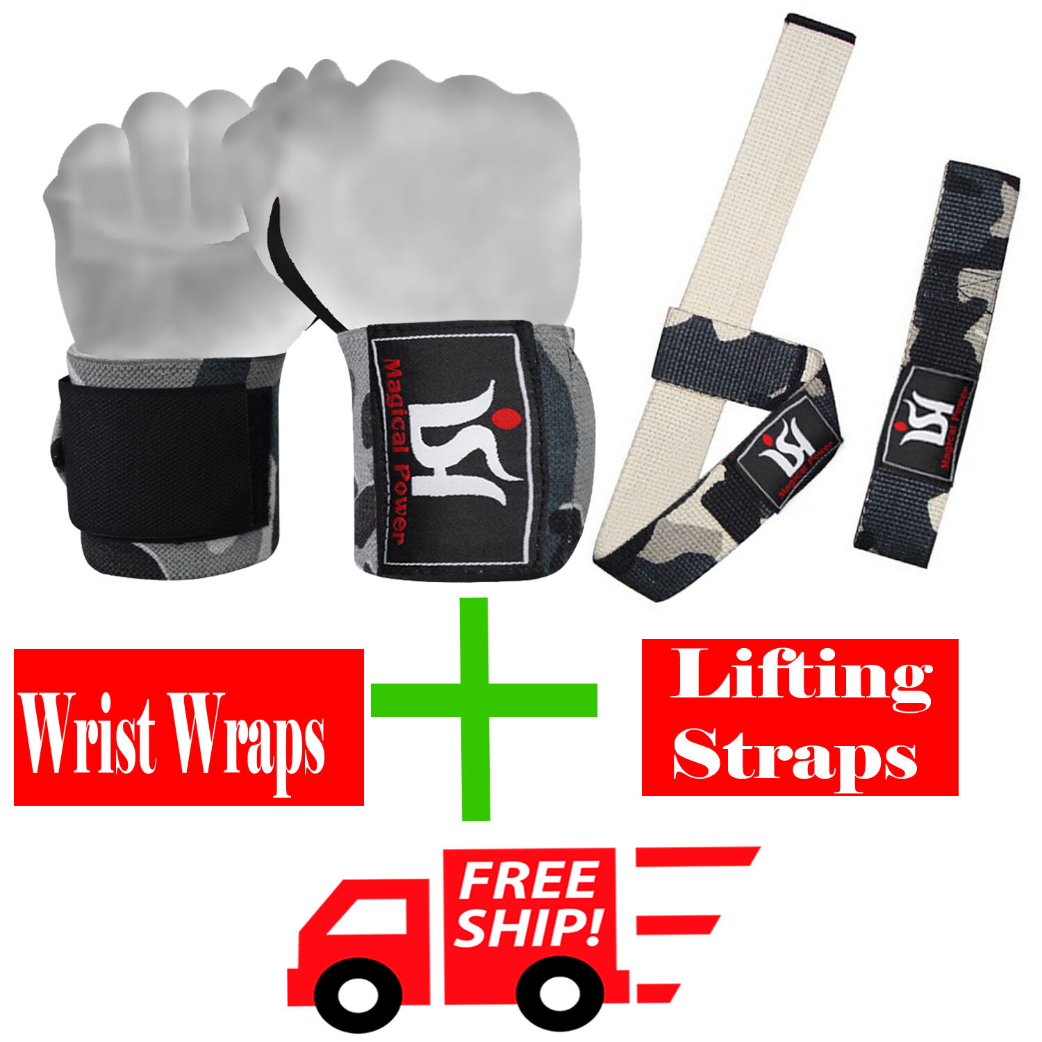 Gym Power Weight Lifting Wrist wraps Lifting Hand Bar Straps Training Squat Pair ISH Sports Does Not Apply