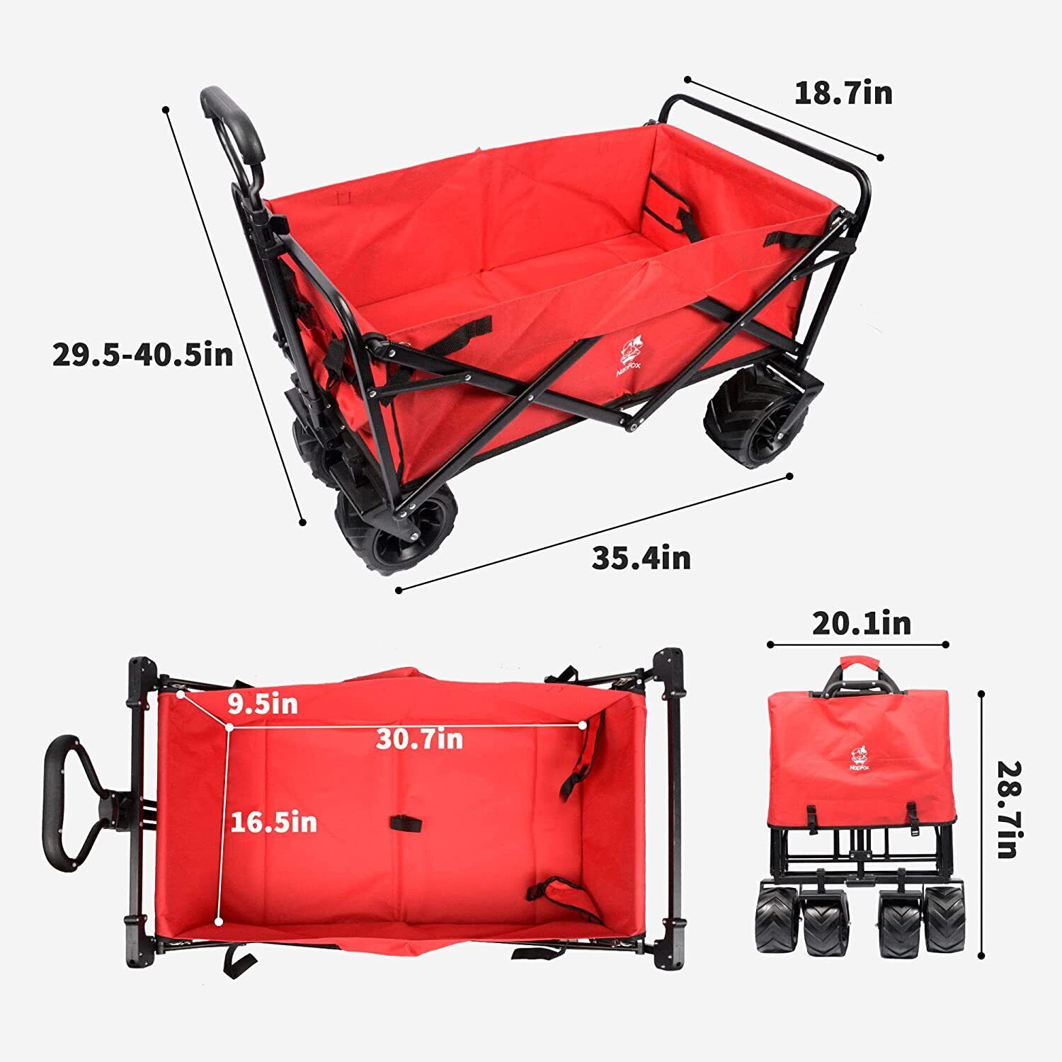 Heavy Duty Collapsible Outdoor Utility Wagon Folding Portable Hand Cart Sport  IFAST - фотография #9