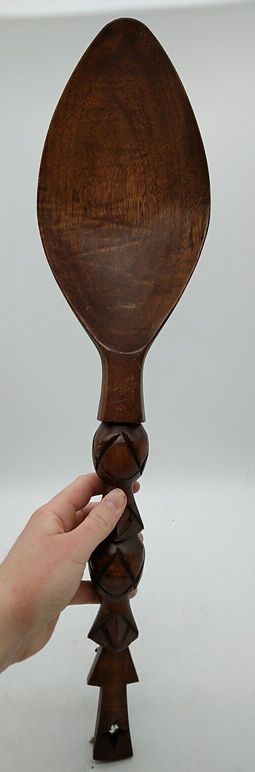 Vintage Large Carved Wooden Fork & Spoon Wall Decor 20 1/2 Inch Wood Tiki Totem Без бренда - фотография #8