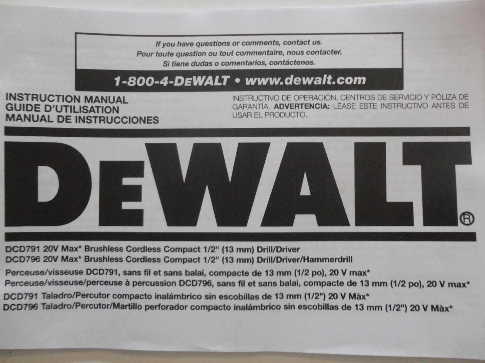 DEWALT DCD791B 20V 20 Volt 2 Speed Brushless 1/2" Lithium Ion Max Drill Driver  DEWALT DCD791B - фотография #8
