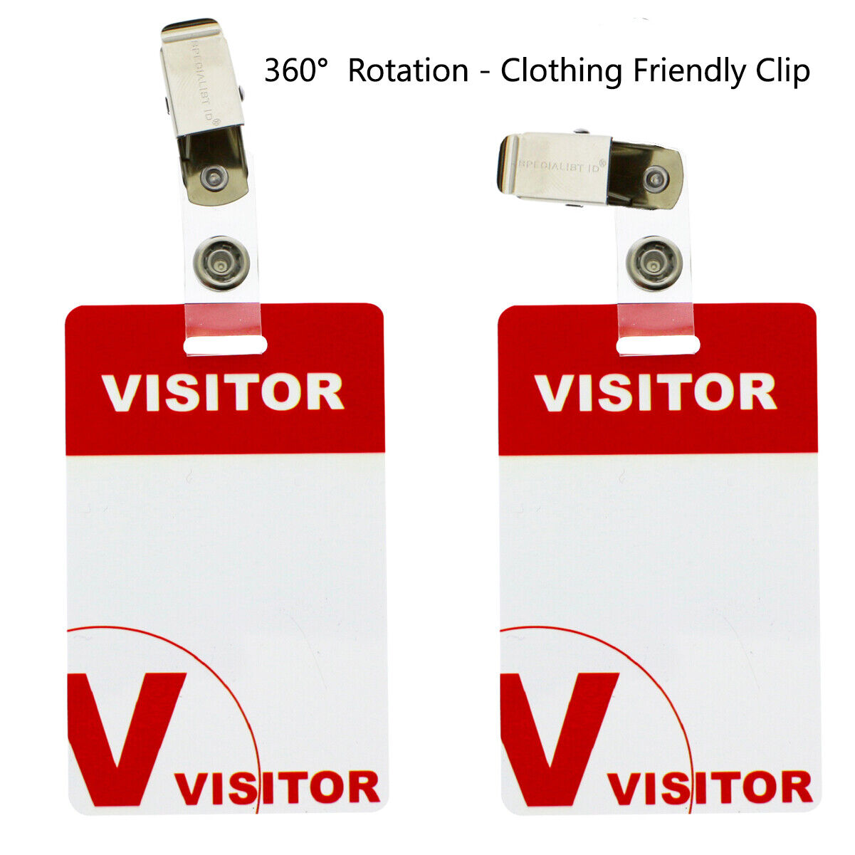 25 Pack - Heavy Duty Visitor Pass Badges with ID Clips - Reusable & Re-Writable Specialist ID SPID-9860 - фотография #7
