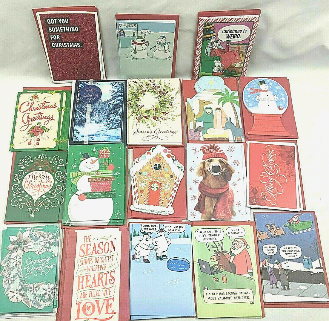 (100) New Hallmark Christmas Greeting Cards Assorted Holiday & Envelopes Mailing Hallmark Does Not Apply