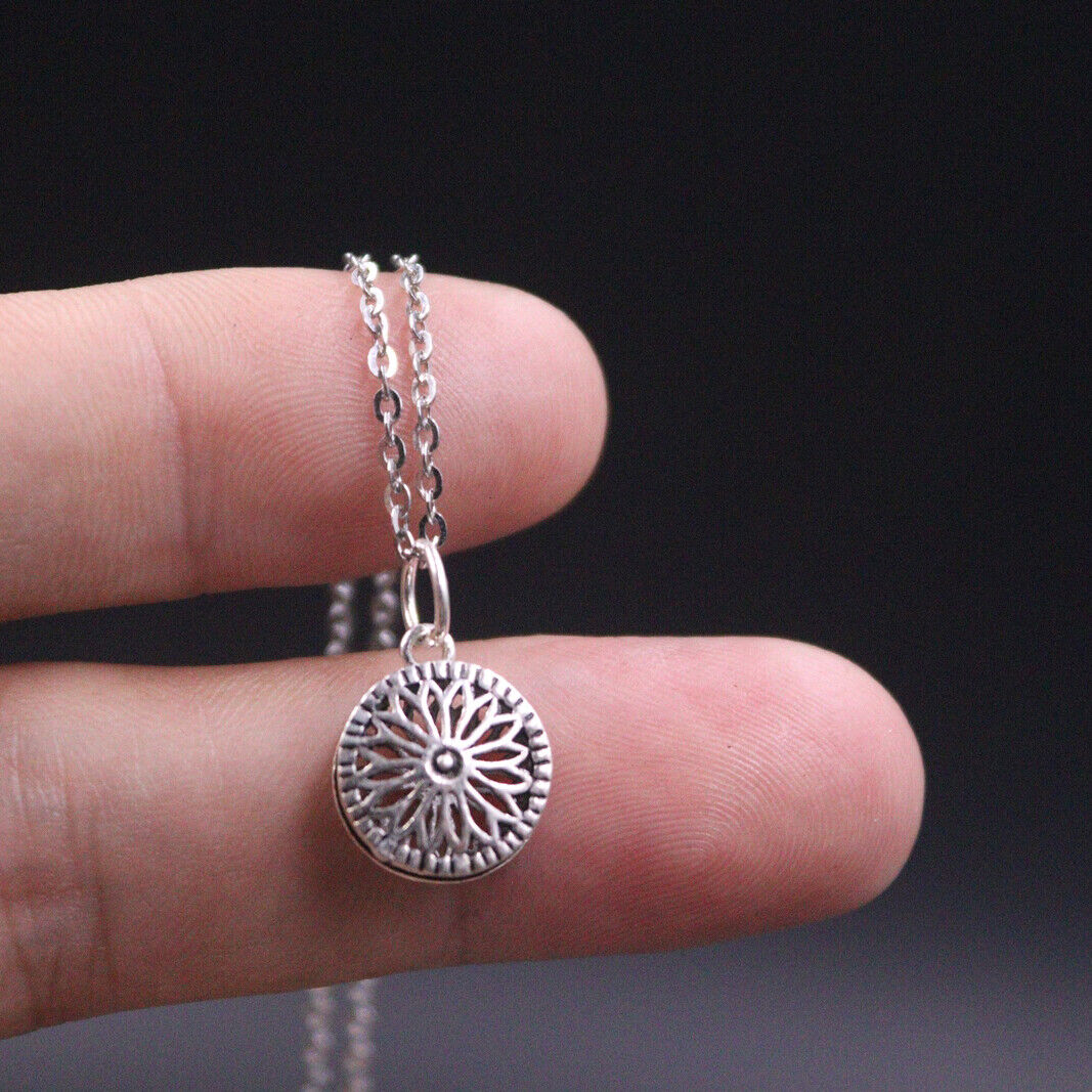 2pcs Real 925 Sterling Silver Pendant DIY Blessing Lucky Flower Round Charms Xlee - фотография #2
