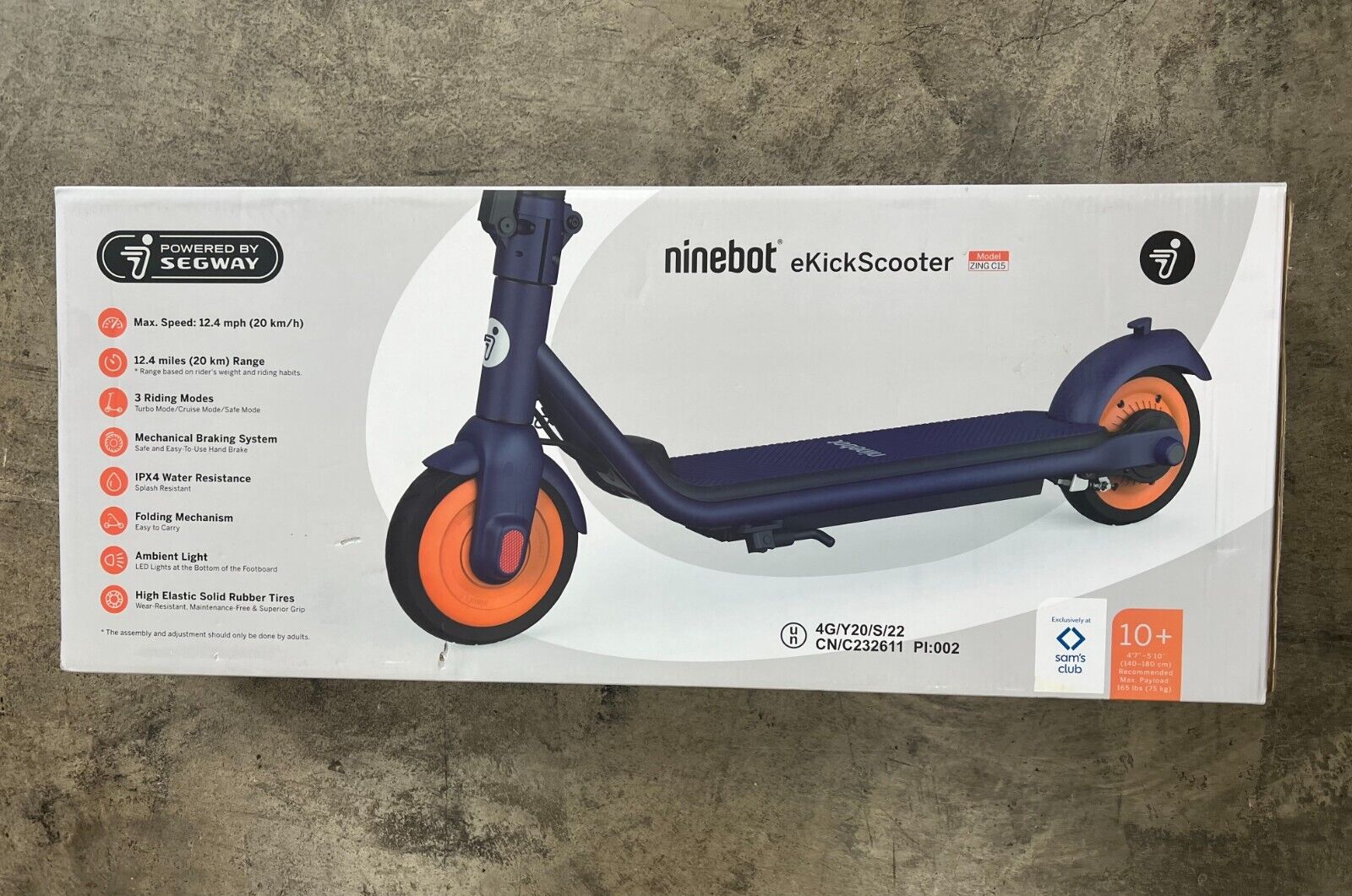 Segway Ninebot Kick Scooter, C15 Youth E Scooter Rechargeable, Ages 10+ Segway ZINGC15