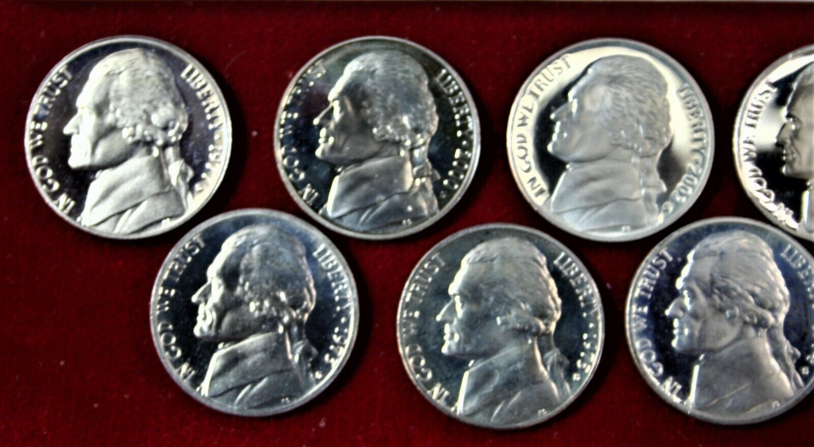 BU++ JEFFERSON NICKELS 1970-2004 10 COIN LOT! Без бренда - фотография #2