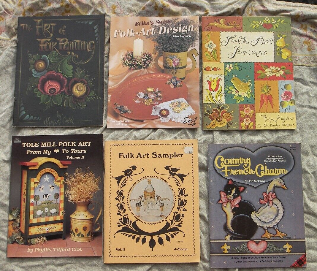 6 Book Decorative Painting Folk Art Tole Primer Tole Mill Country French Без бренда