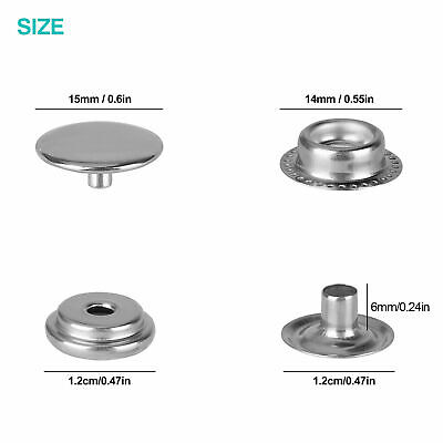 200X Snap Fastener Stainless Steel Boat Canvas Screw Press Stud Cover Button Kit EEEKit Does Not Apply - фотография #7