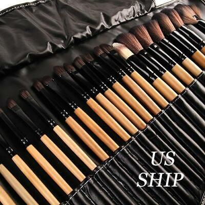 32pcs Professional Soft Cosmetic Eyebrow Shadow Makeup Brush Tool Set Kit Bag US Unbranded Does not apply