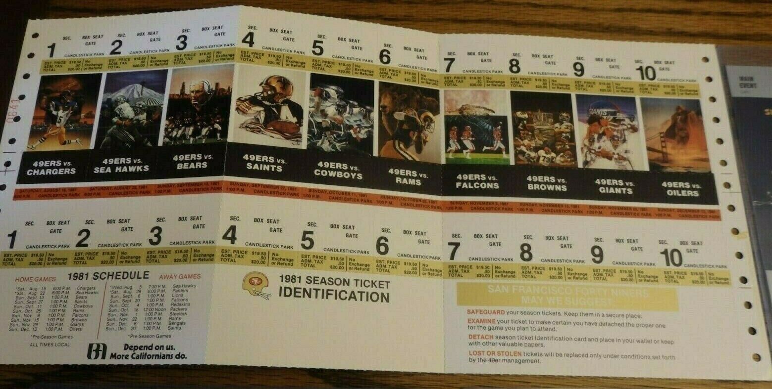 Vintage 49ers Super Bowl Wins Tickets PSA, Season Tix **RARE** offers accepted Без бренда - фотография #2