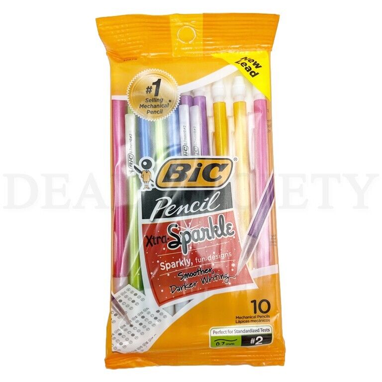 BiC Xtra Sparkle Mechanical Pencil 0.7mm (#2) 50 PENCILS - LOT OF 5 BAGS BIC - фотография #2