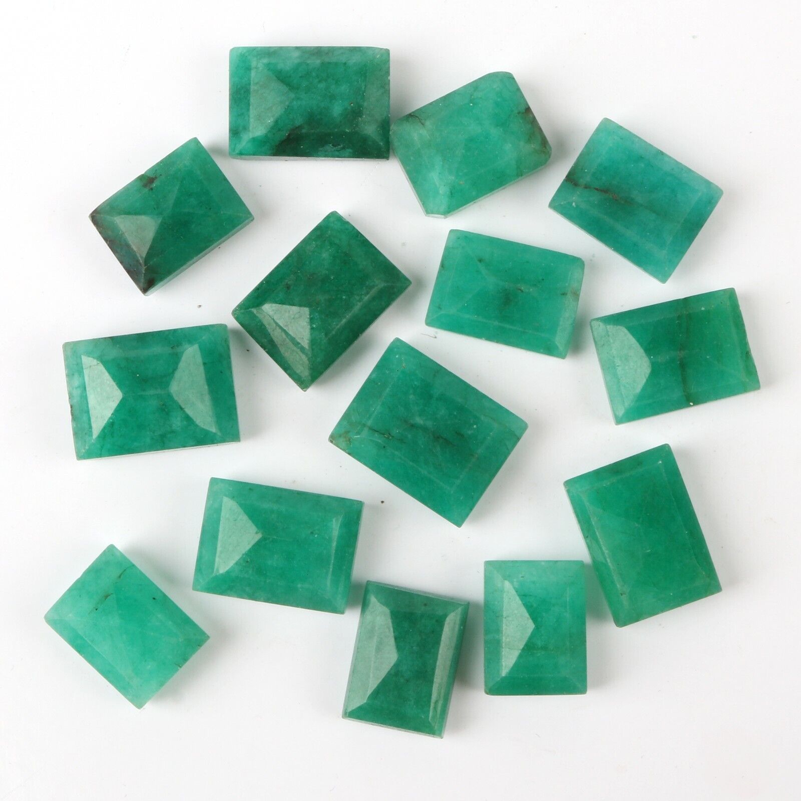 Best Natural Zambian Green Emerald Faceted Cut Loose Gemstone 150 CT/13 Pcs Lot treasure_hub - фотография #3
