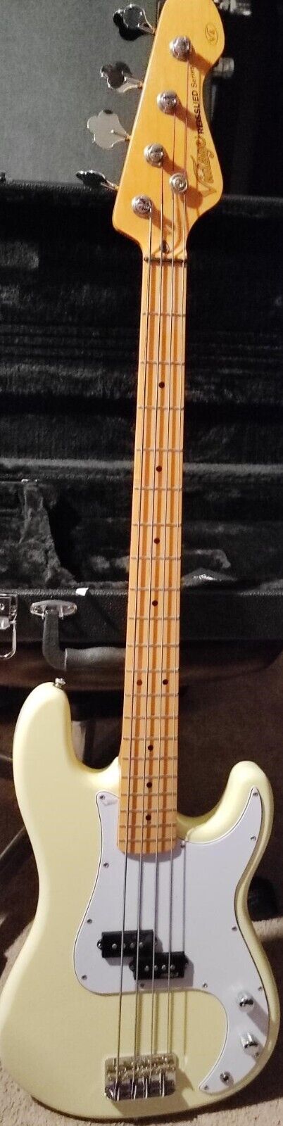 Beautiful "New" "VINTAGE REISSUED" Vintage White Precision Bass w/ Maple Neck Vintage Precision