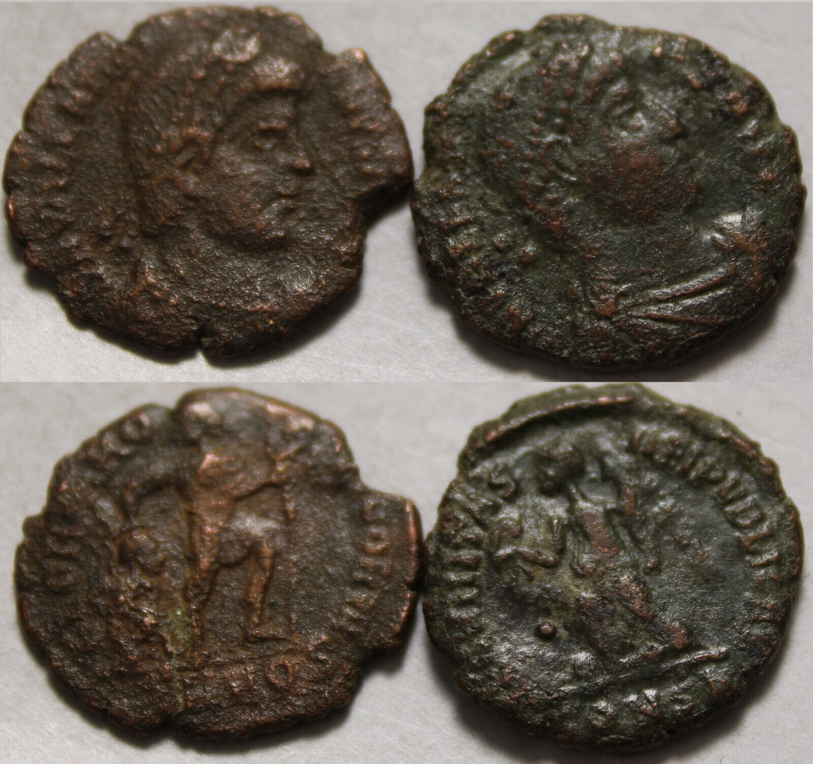 Lot 2 Genuine Ancient Roman coins Valens, Chi-rho captive Aquileia/Victory CONSA Без бренда