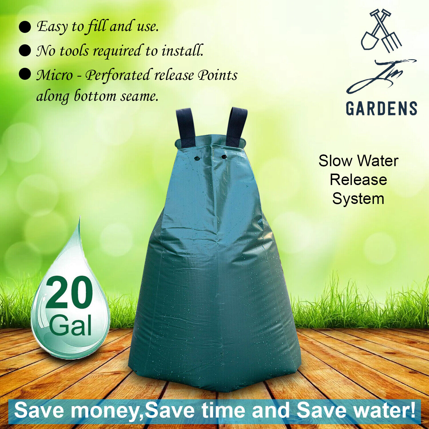 2 Pack Tree Watering Bag 20 gallons, Slow Water Release,  Self Irrigation JM Gardens NA - фотография #5