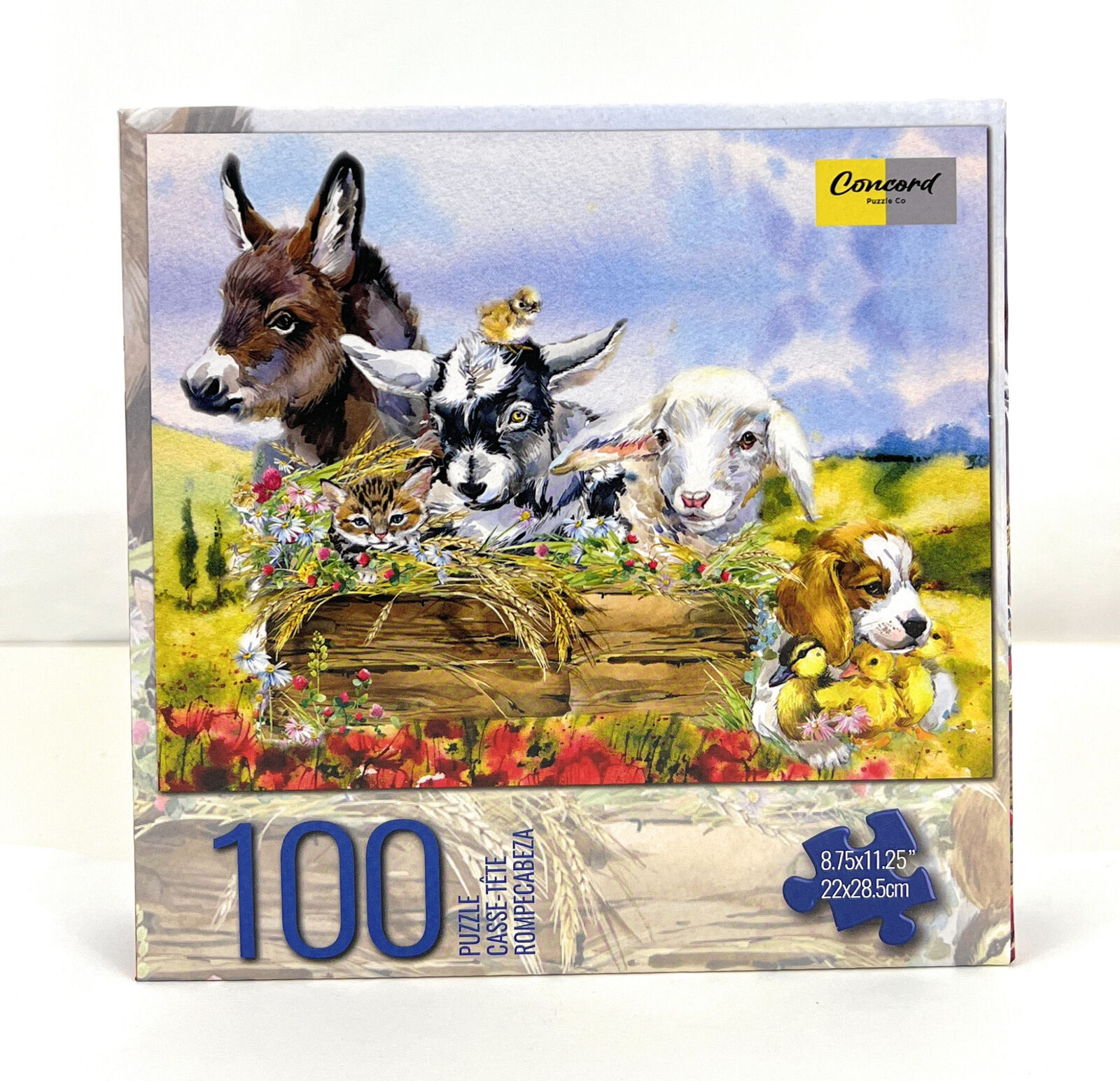 Lot 4 100 Piece Jigsaw Puzzles Kids Horses Cows Puppies Goat Kittens Easter Toys Karmin - фотография #2