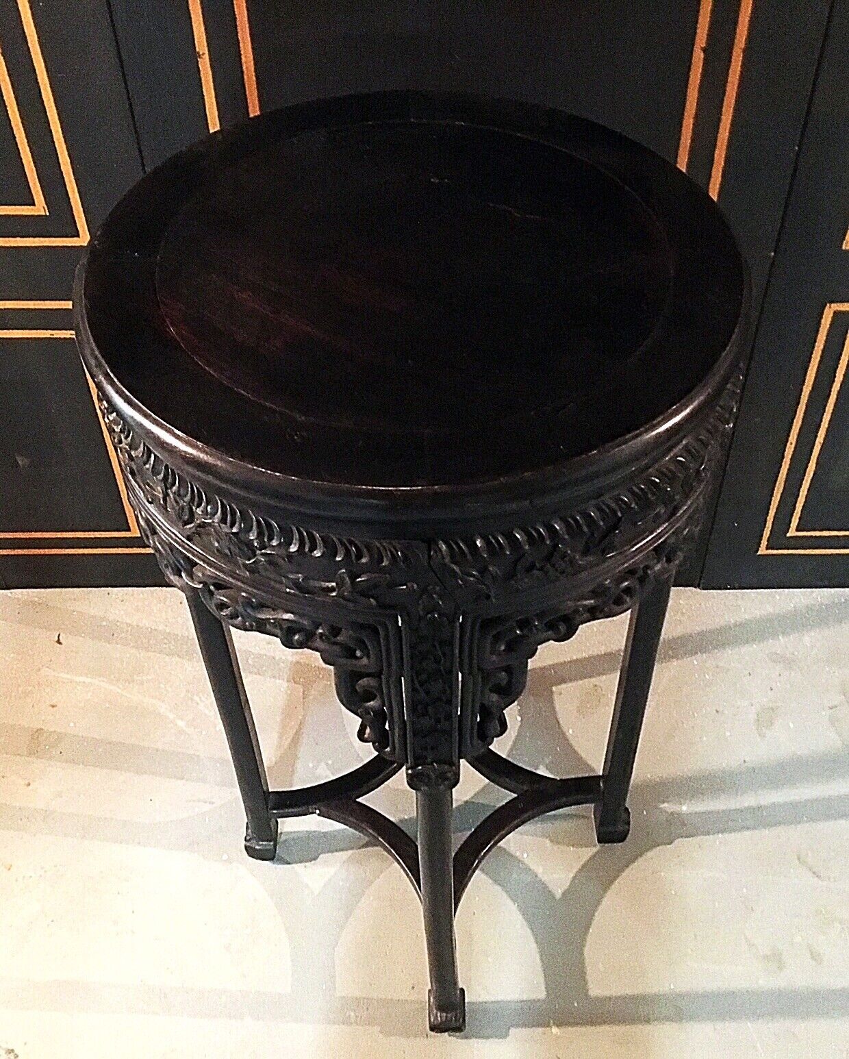 Chinese Antique Carved Teak Wood Pedestal Table Без бренда - фотография #6