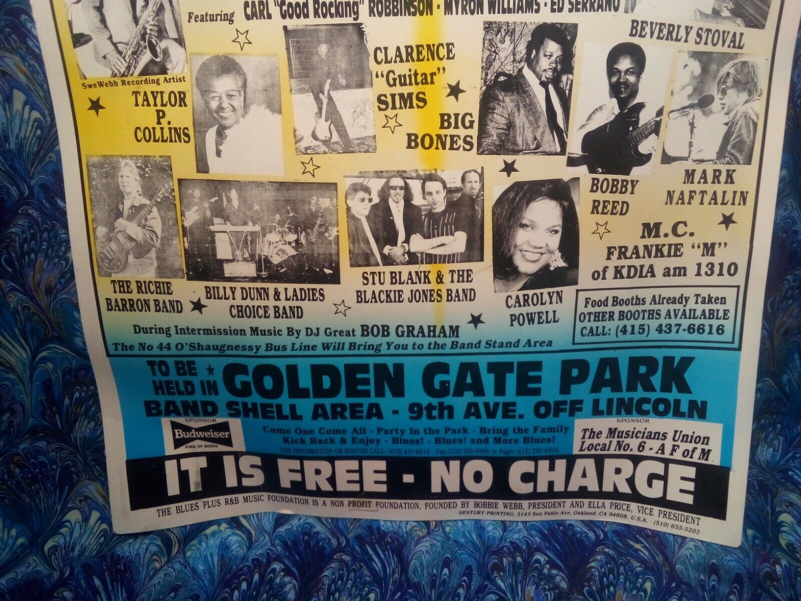 1st California Blues Festival Poster Music Concert Promo Poster Lot Vtg Original Без бренда - фотография #7