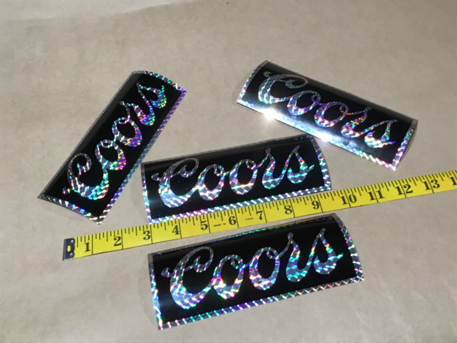 Vintage LOT of x4 COORS BEER Prism Metallic Rainbow STICKERS 80’s DECALS new nos Coors - фотография #6