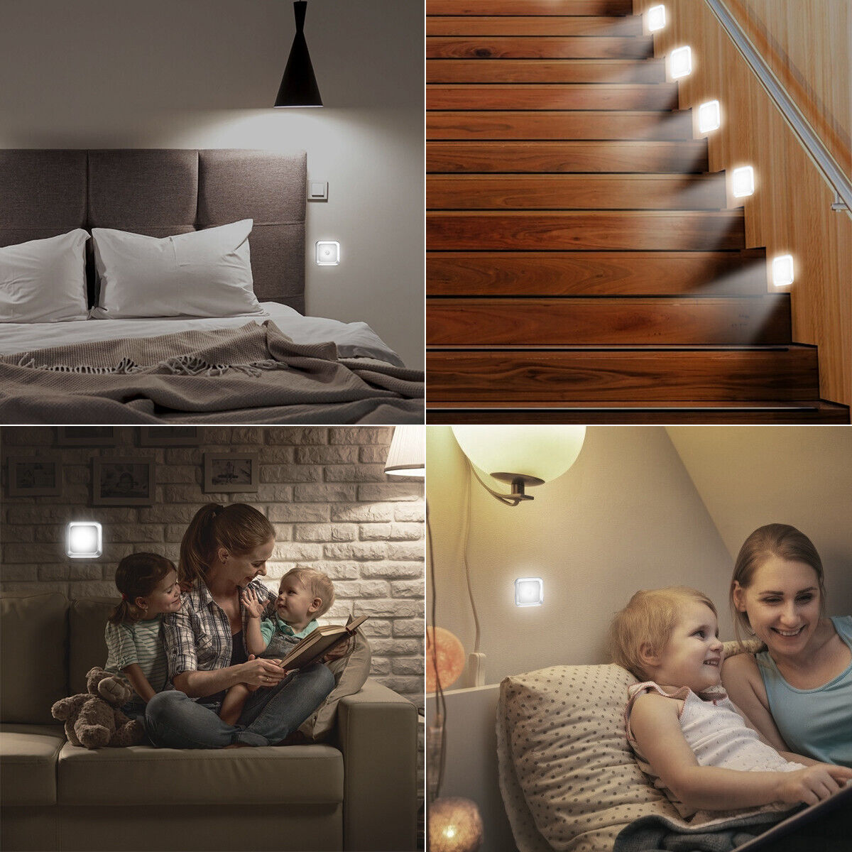 6-LED Wireless Motion Sensor Night Light Wall Cabinet Closet Stair Battery Lamp Housmile Under Cabinet Lights - фотография #11