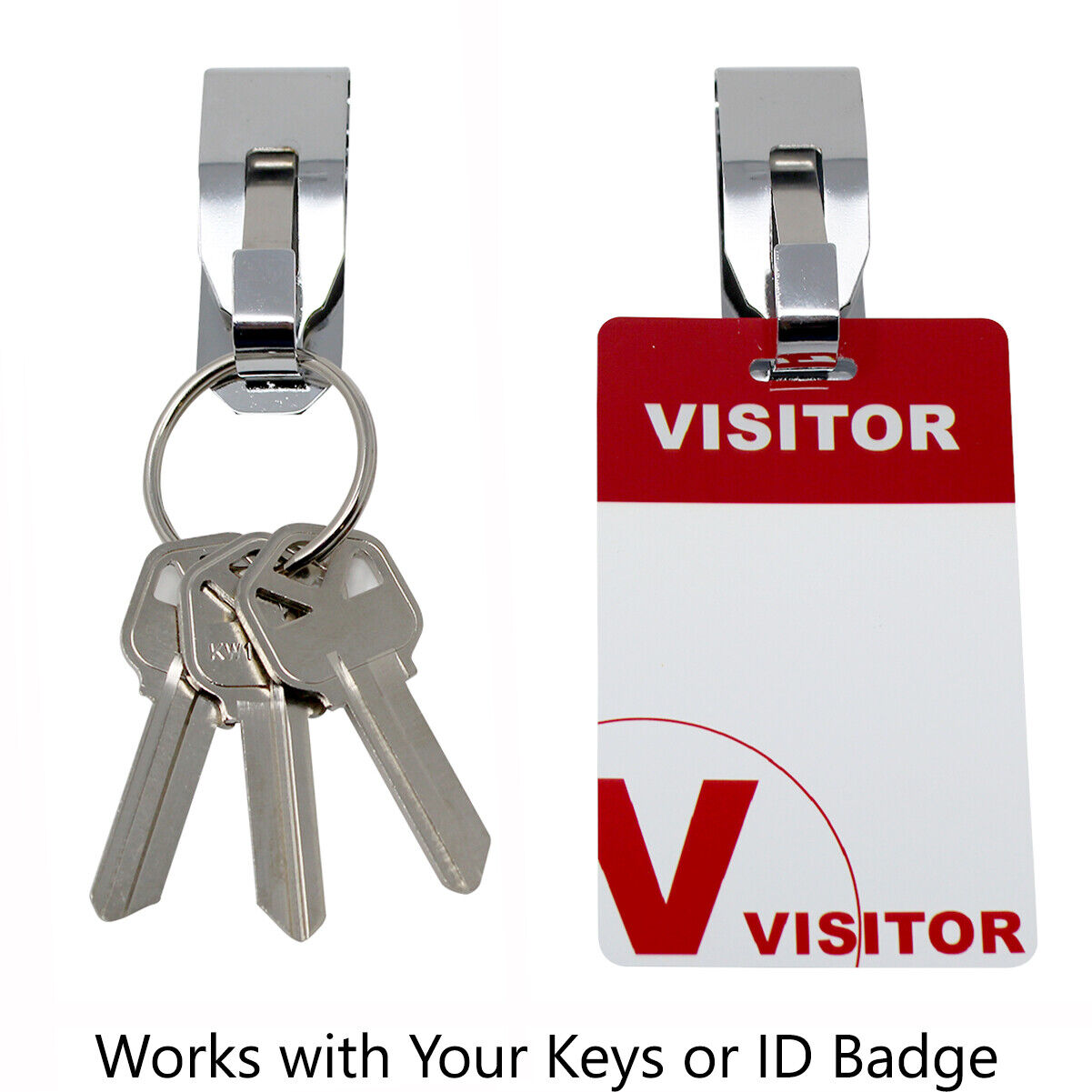 2 Pcs Secure Belt Clip Key Holder w Metal Hook & Heavy Duty 1 1/4" Keychain Ring Specialist ID SPID-9900 - фотография #4