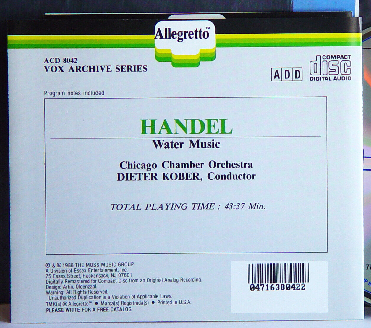 5 Classical CDs Beethoven Vivaldi Handel Ravel Chabrier Debussy Dukas Allegretto Без бренда - фотография #11