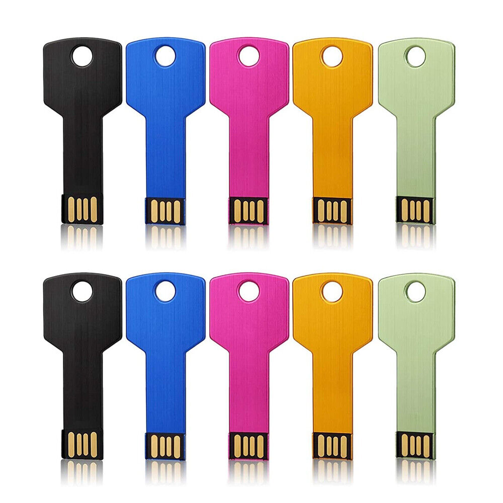 10 Pack USB Flash Drives 4GB Metal Thumb Drive Key Shape Jump Drive Memory Stick Kootion Does Not Apply